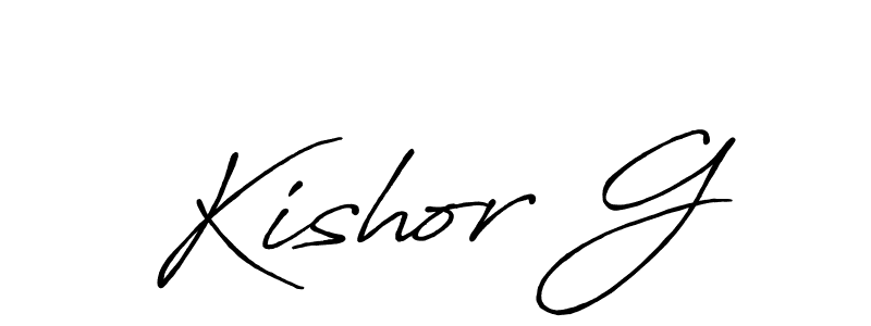 Make a beautiful signature design for name Kishor G. With this signature (Antro_Vectra_Bolder) style, you can create a handwritten signature for free. Kishor G signature style 7 images and pictures png