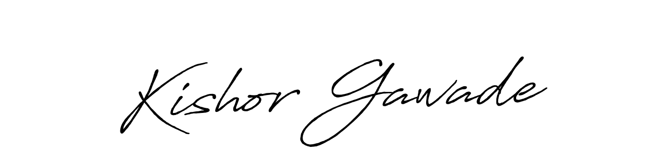 Make a beautiful signature design for name Kishor Gawade. With this signature (Antro_Vectra_Bolder) style, you can create a handwritten signature for free. Kishor Gawade signature style 7 images and pictures png