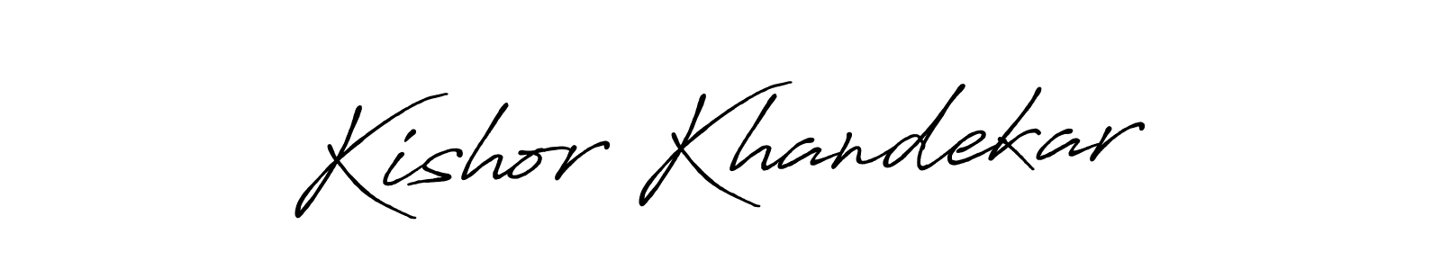 Make a beautiful signature design for name Kishor Khandekar. With this signature (Antro_Vectra_Bolder) style, you can create a handwritten signature for free. Kishor Khandekar signature style 7 images and pictures png