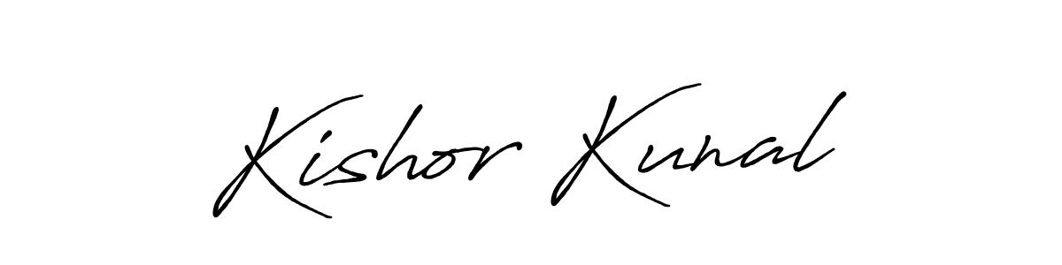 This is the best signature style for the Kishor Kunal name. Also you like these signature font (Antro_Vectra_Bolder). Mix name signature. Kishor Kunal signature style 7 images and pictures png