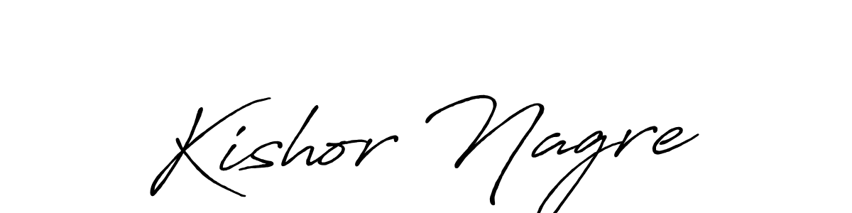 Create a beautiful signature design for name Kishor Nagre. With this signature (Antro_Vectra_Bolder) fonts, you can make a handwritten signature for free. Kishor Nagre signature style 7 images and pictures png