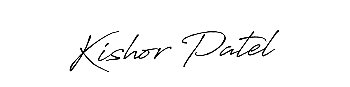 Create a beautiful signature design for name Kishor Patel. With this signature (Antro_Vectra_Bolder) fonts, you can make a handwritten signature for free. Kishor Patel signature style 7 images and pictures png