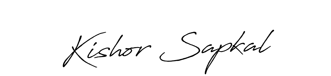 Kishor Sapkal stylish signature style. Best Handwritten Sign (Antro_Vectra_Bolder) for my name. Handwritten Signature Collection Ideas for my name Kishor Sapkal. Kishor Sapkal signature style 7 images and pictures png