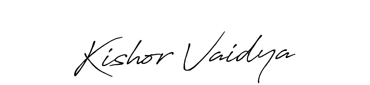 Also we have Kishor Vaidya name is the best signature style. Create professional handwritten signature collection using Antro_Vectra_Bolder autograph style. Kishor Vaidya signature style 7 images and pictures png