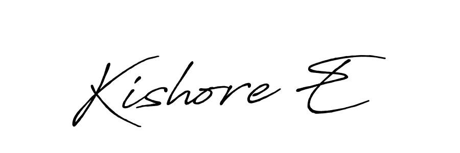 It looks lik you need a new signature style for name Kishore E. Design unique handwritten (Antro_Vectra_Bolder) signature with our free signature maker in just a few clicks. Kishore E signature style 7 images and pictures png