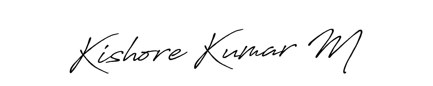 Create a beautiful signature design for name Kishore Kumar M. With this signature (Antro_Vectra_Bolder) fonts, you can make a handwritten signature for free. Kishore Kumar M signature style 7 images and pictures png