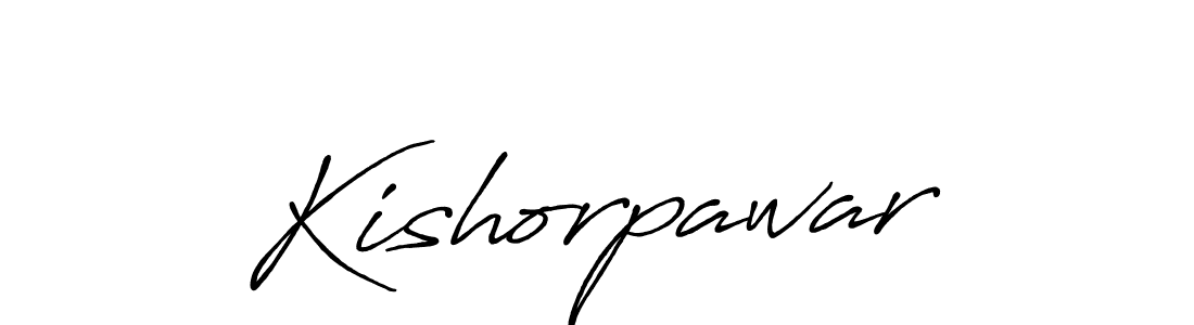 How to make Kishorpawar name signature. Use Antro_Vectra_Bolder style for creating short signs online. This is the latest handwritten sign. Kishorpawar signature style 7 images and pictures png