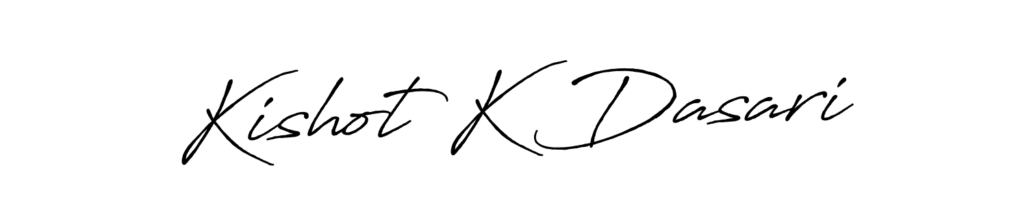 Antro_Vectra_Bolder is a professional signature style that is perfect for those who want to add a touch of class to their signature. It is also a great choice for those who want to make their signature more unique. Get Kishot K Dasari name to fancy signature for free. Kishot K Dasari signature style 7 images and pictures png