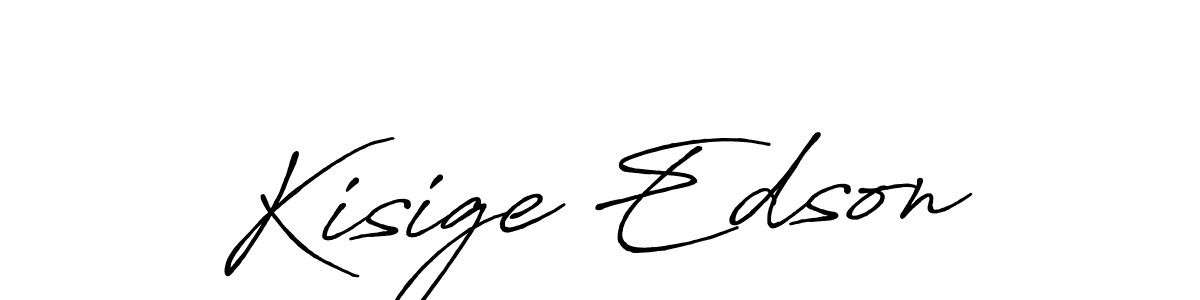 How to make Kisige Edson name signature. Use Antro_Vectra_Bolder style for creating short signs online. This is the latest handwritten sign. Kisige Edson signature style 7 images and pictures png