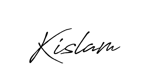 Use a signature maker to create a handwritten signature online. With this signature software, you can design (Antro_Vectra_Bolder) your own signature for name Kislam. Kislam signature style 7 images and pictures png