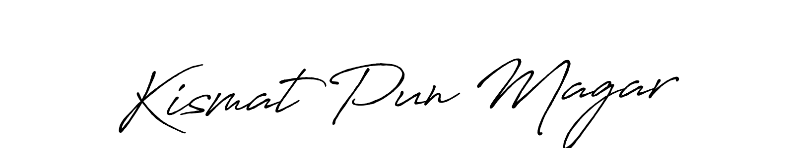 Make a beautiful signature design for name Kismat Pun Magar. With this signature (Antro_Vectra_Bolder) style, you can create a handwritten signature for free. Kismat Pun Magar signature style 7 images and pictures png