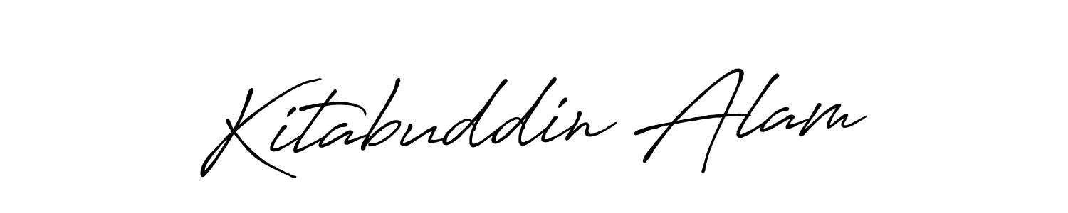 Kitabuddin Alam stylish signature style. Best Handwritten Sign (Antro_Vectra_Bolder) for my name. Handwritten Signature Collection Ideas for my name Kitabuddin Alam. Kitabuddin Alam signature style 7 images and pictures png