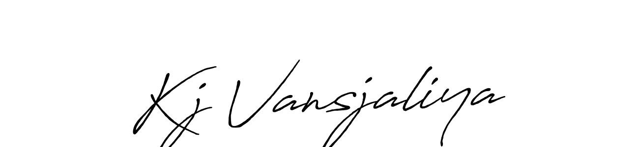 Design your own signature with our free online signature maker. With this signature software, you can create a handwritten (Antro_Vectra_Bolder) signature for name Kj Vansjaliya. Kj Vansjaliya signature style 7 images and pictures png