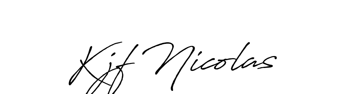 Kjf Nicolas stylish signature style. Best Handwritten Sign (Antro_Vectra_Bolder) for my name. Handwritten Signature Collection Ideas for my name Kjf Nicolas. Kjf Nicolas signature style 7 images and pictures png