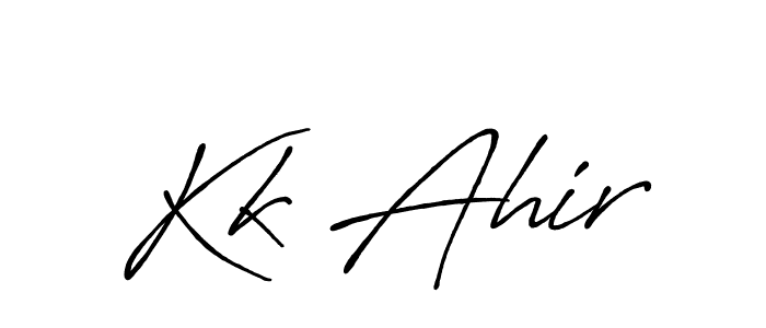The best way (Antro_Vectra_Bolder) to make a short signature is to pick only two or three words in your name. The name Kk Ahir include a total of six letters. For converting this name. Kk Ahir signature style 7 images and pictures png