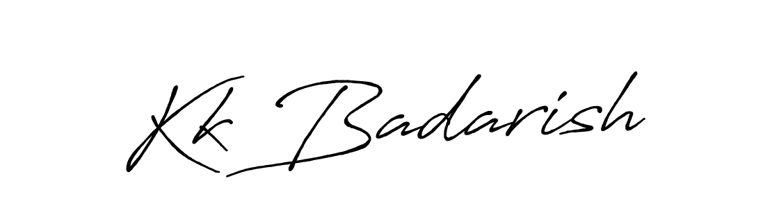 How to make Kk Badarish signature? Antro_Vectra_Bolder is a professional autograph style. Create handwritten signature for Kk Badarish name. Kk Badarish signature style 7 images and pictures png