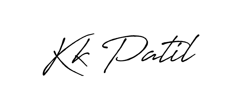 Create a beautiful signature design for name Kk Patil. With this signature (Antro_Vectra_Bolder) fonts, you can make a handwritten signature for free. Kk Patil signature style 7 images and pictures png