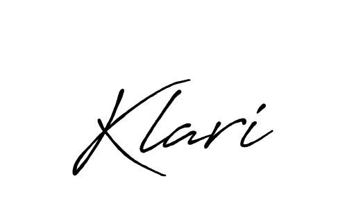 Create a beautiful signature design for name Klari. With this signature (Antro_Vectra_Bolder) fonts, you can make a handwritten signature for free. Klari signature style 7 images and pictures png