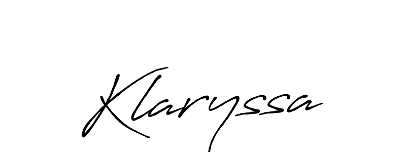 Make a beautiful signature design for name Klaryssa. With this signature (Antro_Vectra_Bolder) style, you can create a handwritten signature for free. Klaryssa signature style 7 images and pictures png