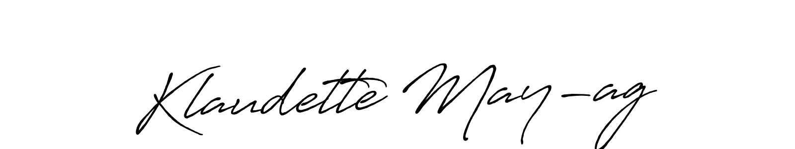 Similarly Antro_Vectra_Bolder is the best handwritten signature design. Signature creator online .You can use it as an online autograph creator for name Klaudette May-ag. Klaudette May-ag signature style 7 images and pictures png