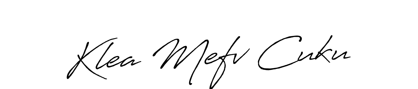 Create a beautiful signature design for name Klea Mefv Cuku. With this signature (Antro_Vectra_Bolder) fonts, you can make a handwritten signature for free. Klea Mefv Cuku signature style 7 images and pictures png