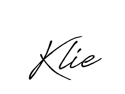 How to make Klie signature? Antro_Vectra_Bolder is a professional autograph style. Create handwritten signature for Klie name. Klie signature style 7 images and pictures png