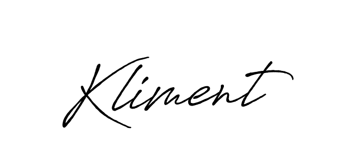 Design your own signature with our free online signature maker. With this signature software, you can create a handwritten (Antro_Vectra_Bolder) signature for name Kliment. Kliment signature style 7 images and pictures png