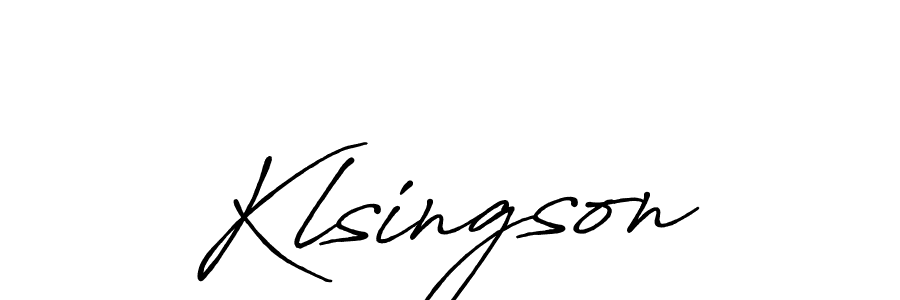 You should practise on your own different ways (Antro_Vectra_Bolder) to write your name (Klsingson) in signature. don't let someone else do it for you. Klsingson signature style 7 images and pictures png