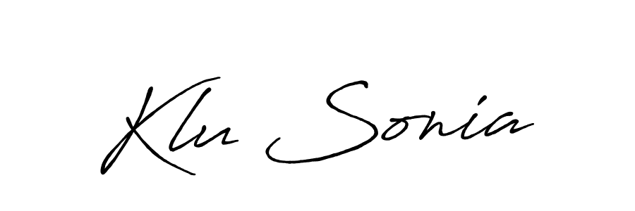 Make a beautiful signature design for name Klu Sonia. With this signature (Antro_Vectra_Bolder) style, you can create a handwritten signature for free. Klu Sonia signature style 7 images and pictures png