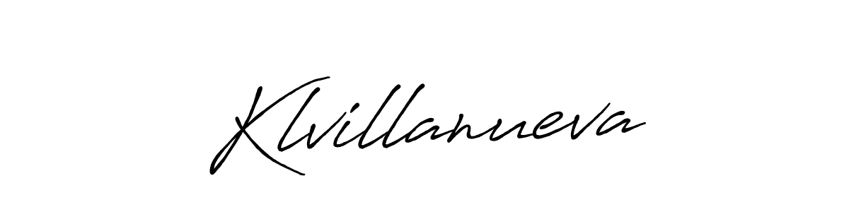 Make a beautiful signature design for name Klvillanueva. With this signature (Antro_Vectra_Bolder) style, you can create a handwritten signature for free. Klvillanueva signature style 7 images and pictures png