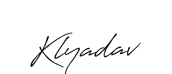 Use a signature maker to create a handwritten signature online. With this signature software, you can design (Antro_Vectra_Bolder) your own signature for name Klyadav. Klyadav signature style 7 images and pictures png