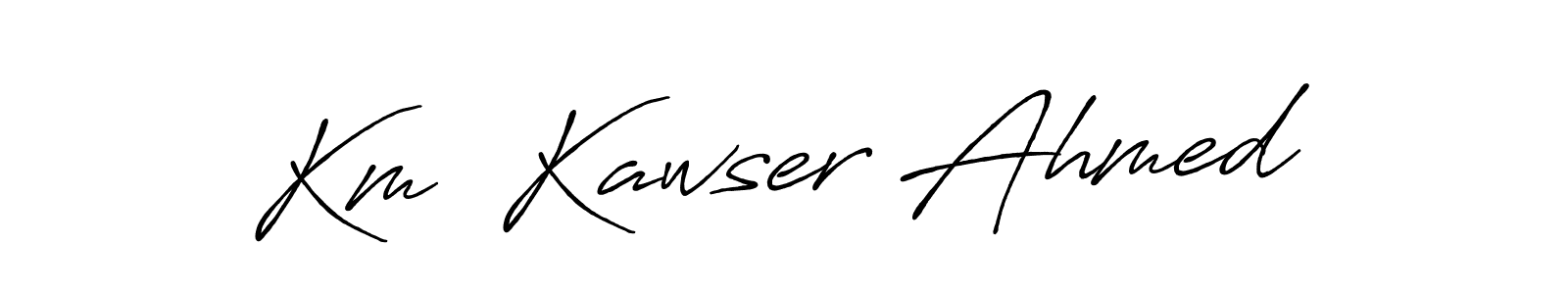 Here are the top 10 professional signature styles for the name Km  Kawser Ahmed. These are the best autograph styles you can use for your name. Km  Kawser Ahmed signature style 7 images and pictures png