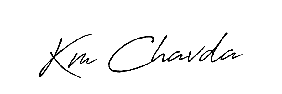 Similarly Antro_Vectra_Bolder is the best handwritten signature design. Signature creator online .You can use it as an online autograph creator for name Km Chavda. Km Chavda signature style 7 images and pictures png