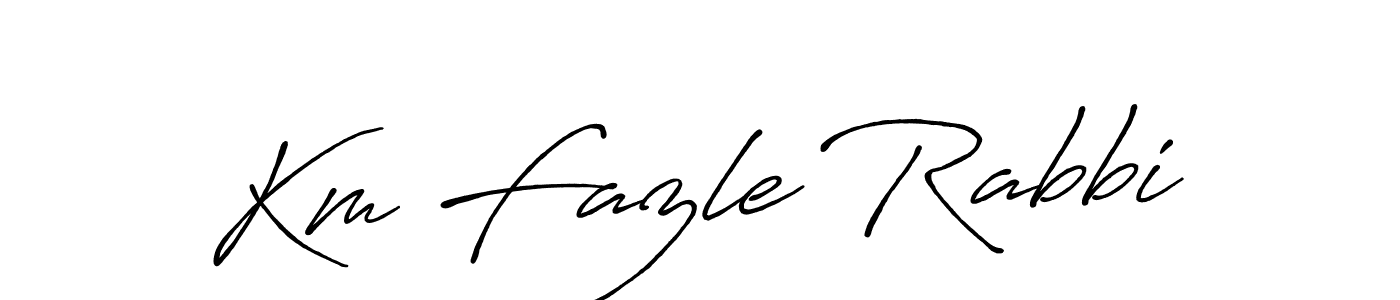 How to make Km Fazle Rabbi name signature. Use Antro_Vectra_Bolder style for creating short signs online. This is the latest handwritten sign. Km Fazle Rabbi signature style 7 images and pictures png