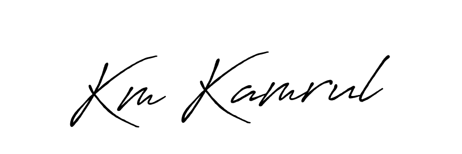 How to make Km Kamrul name signature. Use Antro_Vectra_Bolder style for creating short signs online. This is the latest handwritten sign. Km Kamrul signature style 7 images and pictures png