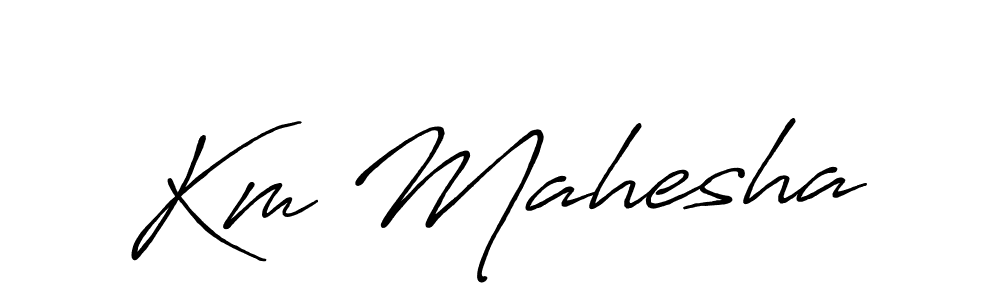 How to make Km Mahesha name signature. Use Antro_Vectra_Bolder style for creating short signs online. This is the latest handwritten sign. Km Mahesha signature style 7 images and pictures png