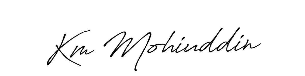 Make a beautiful signature design for name Km Mohiuddin. With this signature (Antro_Vectra_Bolder) style, you can create a handwritten signature for free. Km Mohiuddin signature style 7 images and pictures png