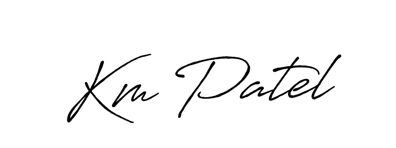 Create a beautiful signature design for name Km Patel. With this signature (Antro_Vectra_Bolder) fonts, you can make a handwritten signature for free. Km Patel signature style 7 images and pictures png