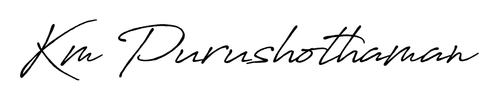 Enhance your business communications with Km Purushothaman signature in Antro_Vectra_Bolder lettering. Clean, modern, and universally compatible. Km Purushothaman signature style 7 images and pictures png