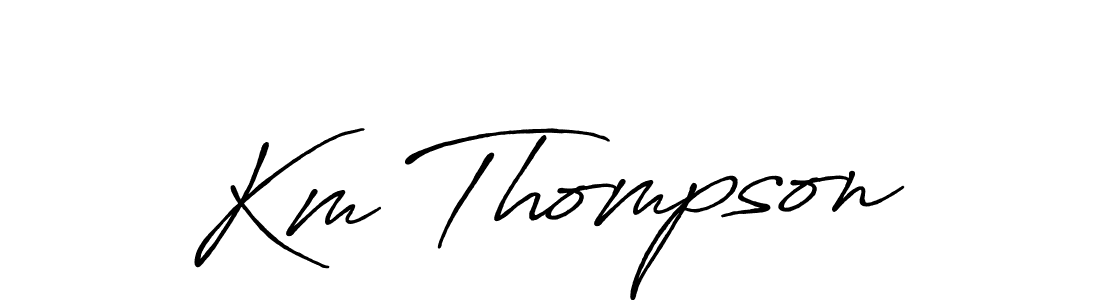 Design your own signature with our free online signature maker. With this signature software, you can create a handwritten (Antro_Vectra_Bolder) signature for name Km Thompson. Km Thompson signature style 7 images and pictures png