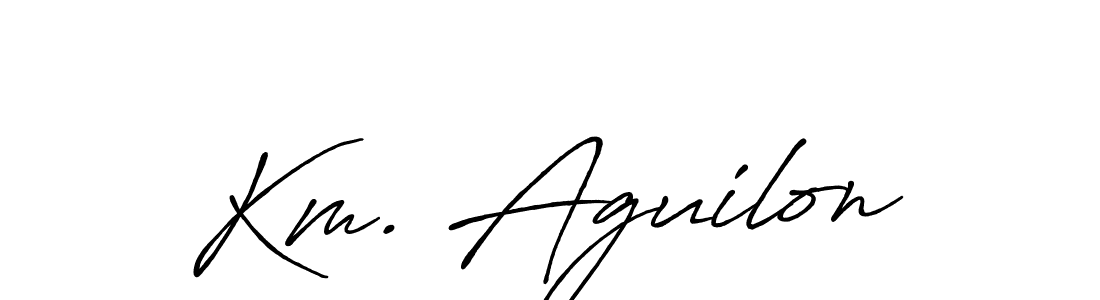 if you are searching for the best signature style for your name Km. Aguilon. so please give up your signature search. here we have designed multiple signature styles  using Antro_Vectra_Bolder. Km. Aguilon signature style 7 images and pictures png