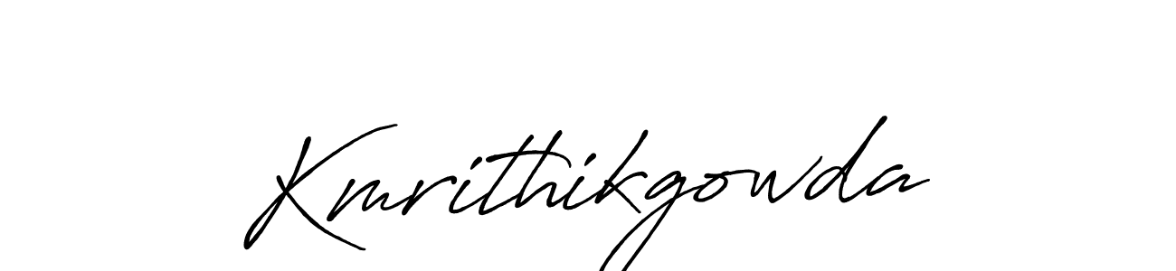 This is the best signature style for the Kmrithikgowda name. Also you like these signature font (Antro_Vectra_Bolder). Mix name signature. Kmrithikgowda signature style 7 images and pictures png