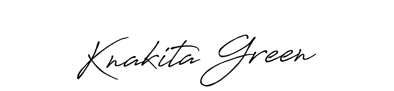 Knakita Green stylish signature style. Best Handwritten Sign (Antro_Vectra_Bolder) for my name. Handwritten Signature Collection Ideas for my name Knakita Green. Knakita Green signature style 7 images and pictures png