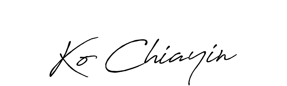 How to make Ko Chiayin signature? Antro_Vectra_Bolder is a professional autograph style. Create handwritten signature for Ko Chiayin name. Ko Chiayin signature style 7 images and pictures png