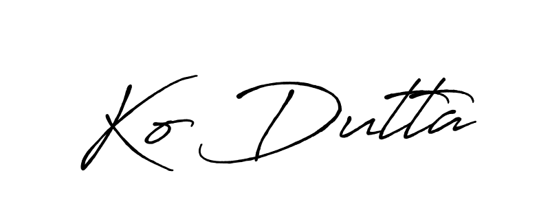 Antro_Vectra_Bolder is a professional signature style that is perfect for those who want to add a touch of class to their signature. It is also a great choice for those who want to make their signature more unique. Get Ko Dutta name to fancy signature for free. Ko Dutta signature style 7 images and pictures png