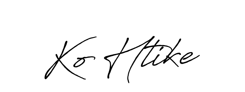How to make Ko Htike name signature. Use Antro_Vectra_Bolder style for creating short signs online. This is the latest handwritten sign. Ko Htike signature style 7 images and pictures png
