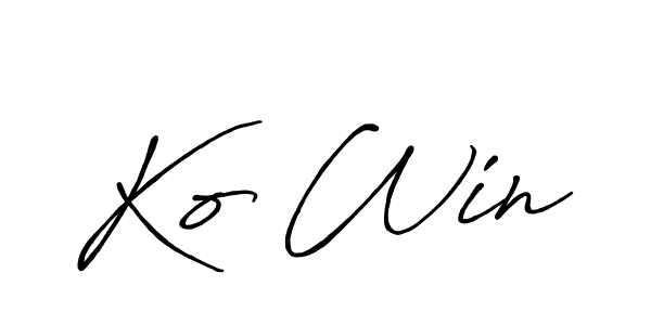 Ko Win stylish signature style. Best Handwritten Sign (Antro_Vectra_Bolder) for my name. Handwritten Signature Collection Ideas for my name Ko Win. Ko Win signature style 7 images and pictures png