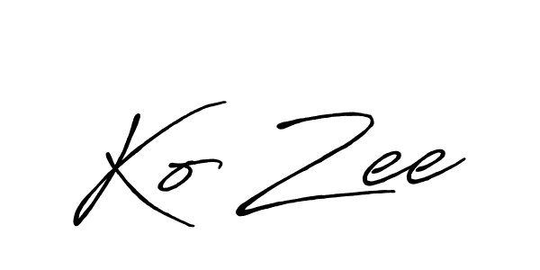 Make a beautiful signature design for name Ko Zee. With this signature (Antro_Vectra_Bolder) style, you can create a handwritten signature for free. Ko Zee signature style 7 images and pictures png