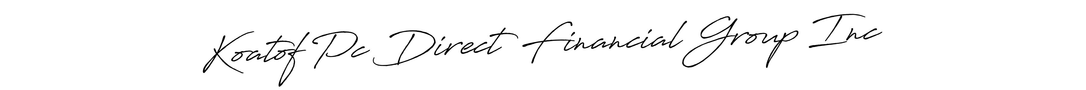 How to make Koatof Pc Direct Financial Group Inc name signature. Use Antro_Vectra_Bolder style for creating short signs online. This is the latest handwritten sign. Koatof Pc Direct Financial Group Inc signature style 7 images and pictures png