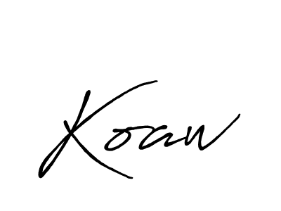 How to make Koaw signature? Antro_Vectra_Bolder is a professional autograph style. Create handwritten signature for Koaw name. Koaw signature style 7 images and pictures png